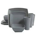 Home SOHO Grayson Square Melamine Dinnerware Set, Service for 4/16pc Gray